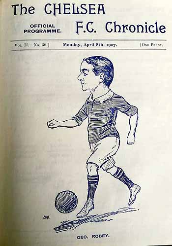programme cover for Chelsea v George Robey XI, 8th Apr 1907