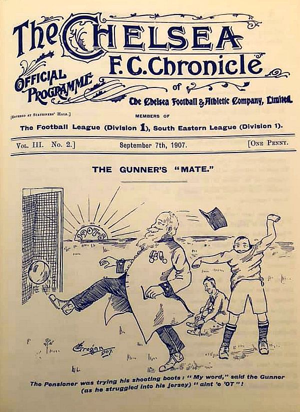 programme cover for Chelsea v Sheffield United, Saturday, 7th Sep 1907
