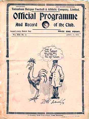 programme cover for Tottenham Hotspur v Chelsea, Saturday, 20th Apr 1929