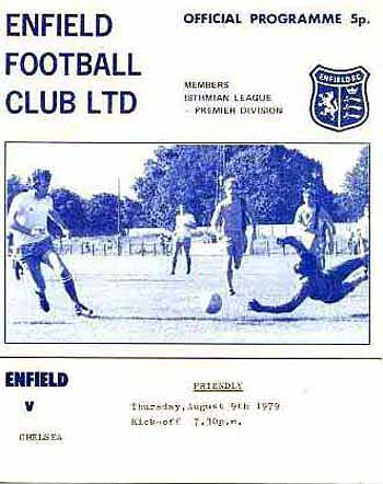 programme cover for Enfield v Chelsea, Thursday, 9th Aug 1979