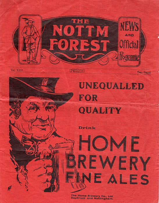 programme cover for Nottingham Forest v Chelsea, Wednesday, 31st Jan 1934