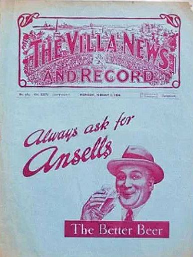 programme cover for Aston Villa v Chelsea, Wednesday, 7th Feb 1934