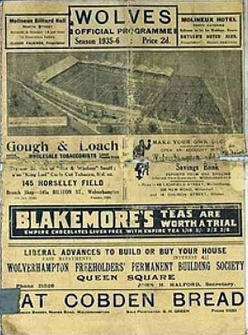 programme cover for Wolverhampton Wanderers v Chelsea, 25th Apr 1936