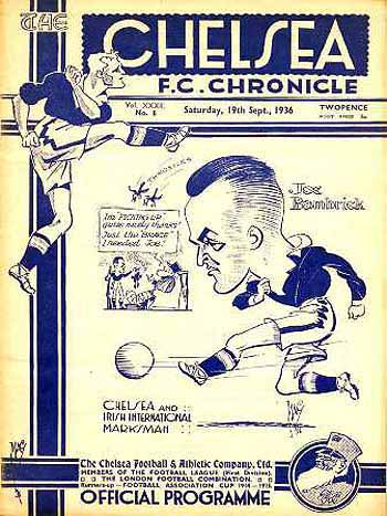 programme cover for Chelsea v West Bromwich Albion, Saturday, 19th Sep 1936