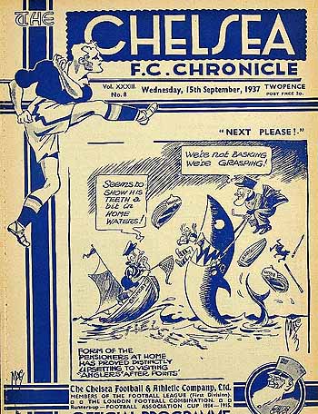 programme cover for Chelsea v Grimsby Town, Wednesday, 15th Sep 1937
