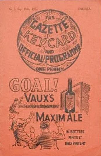 programme cover for Middlesbrough v Chelsea, 18th Sep 1937