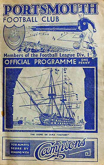 programme cover for Portsmouth v Chelsea, 2nd Oct 1937