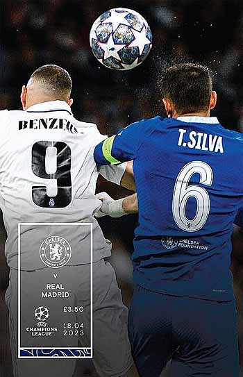 programme cover for Chelsea v Real Madrid, 18th Apr 2023