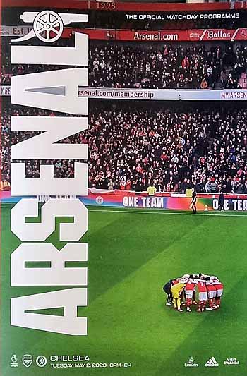 programme cover for Arsenal v Chelsea, 2nd May 2023