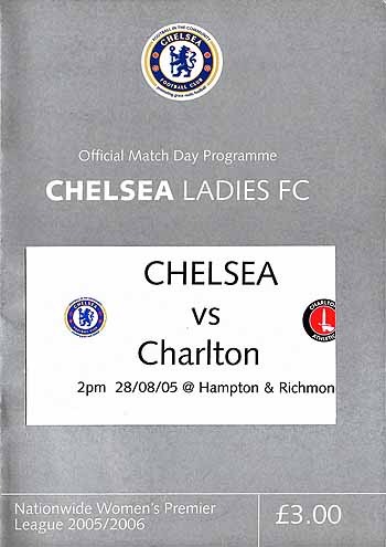 programme cover for Chelsea v Charlton Athletic, Sunday, 28th Aug 2005