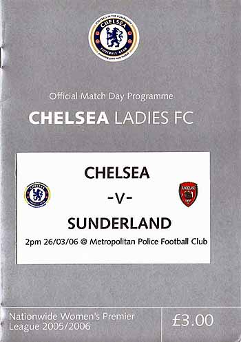 programme cover for Chelsea v Sunderland, Sunday, 26th Mar 2006