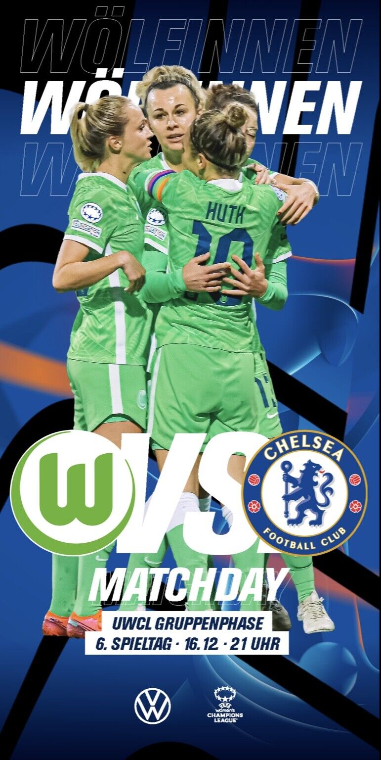 programme cover for Wolfsburg v Chelsea, Thursday, 16th Dec 2021