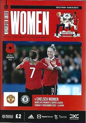 programme cover for Manchester United v Chelsea, Sunday, 6th Nov 2022