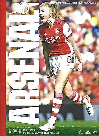 programme cover for Arsenal v Chelsea, Sunday, 15th Jan 2023