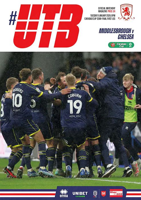programme cover for Middlesbrough v Chelsea, 9th Jan 2024