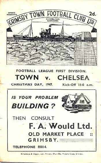 programme cover for Grimsby Town v Chelsea, Thursday, 25th Dec 1947