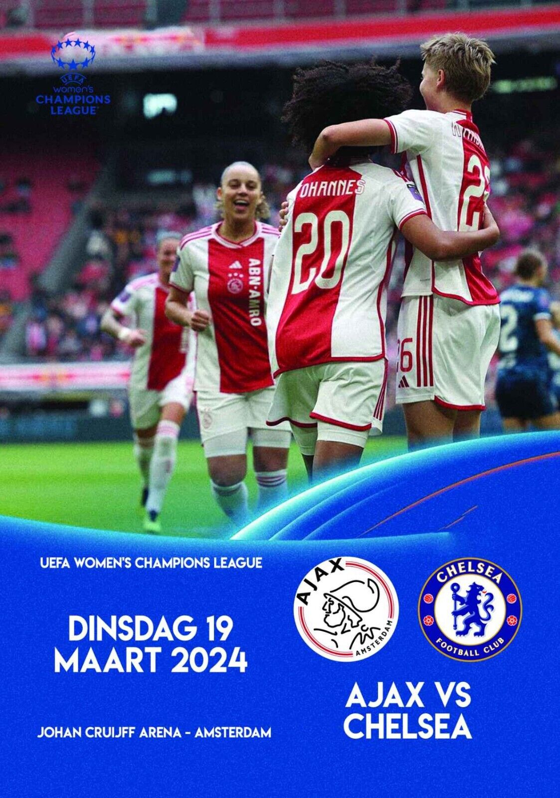 programme cover for Ajax v Chelsea, Tuesday, 19th Mar 2024