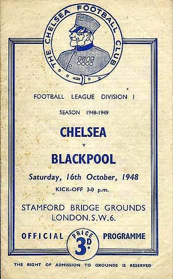 programme cover for Chelsea v Blackpool, Saturday, 16th Oct 1948