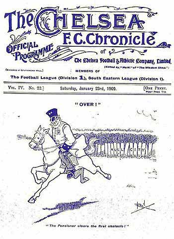 programme cover for Chelsea v Sheffield United, 23rd Jan 1909