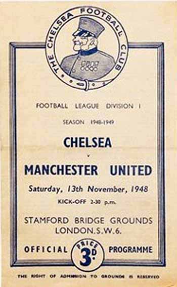 programme cover for Chelsea v Manchester United, Saturday, 13th Nov 1948
