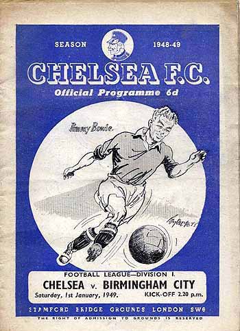 programme cover for Chelsea v Birmingham City, Saturday, 1st Jan 1949