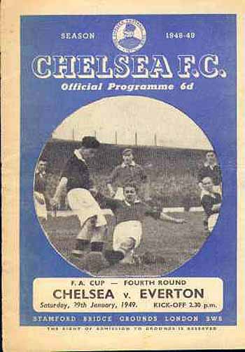 programme cover for Chelsea v Everton, Saturday, 29th Jan 1949