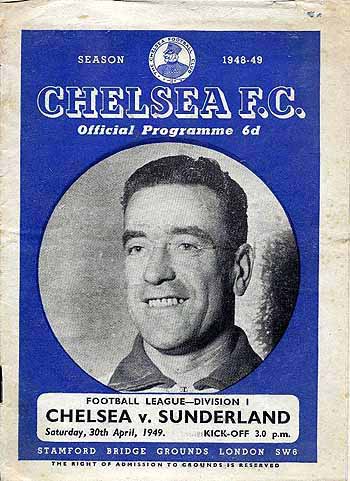 programme cover for Chelsea v Sunderland, Saturday, 30th Apr 1949