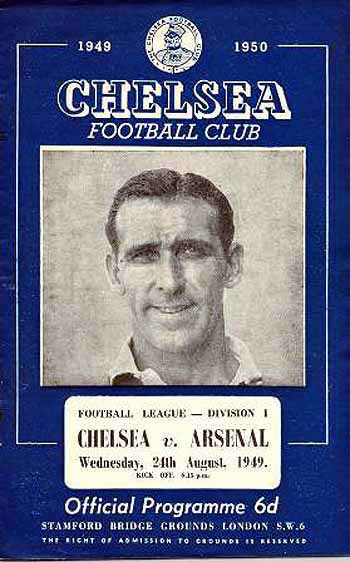 programme cover for Chelsea v Arsenal, Wednesday, 24th Aug 1949