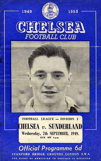 programme cover for Chelsea v Sunderland, Wednesday, 7th Sep 1949