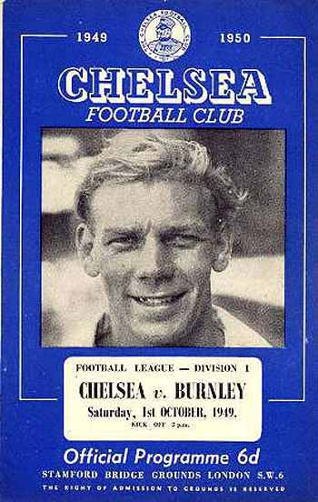 programme cover for Chelsea v Burnley, Saturday, 1st Oct 1949