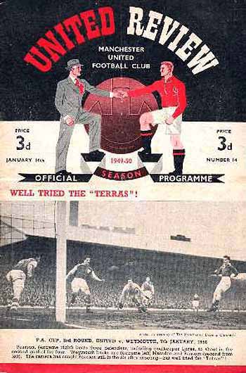 programme cover for Manchester United v Chelsea, Saturday, 14th Jan 1950