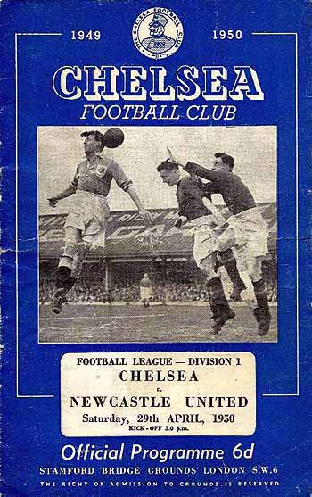 programme cover for Chelsea v Newcastle United, Saturday, 29th Apr 1950