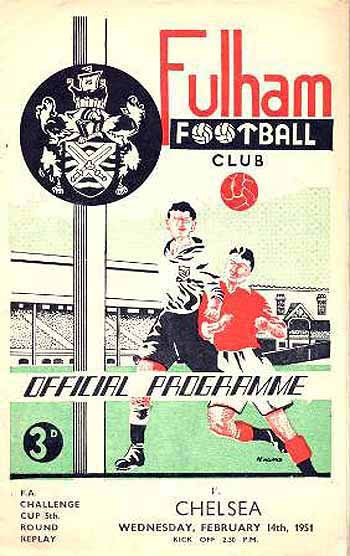 programme cover for Fulham v Chelsea, Wednesday, 14th Feb 1951