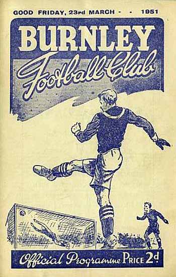 programme cover for Burnley v Chelsea, Friday, 23rd Mar 1951