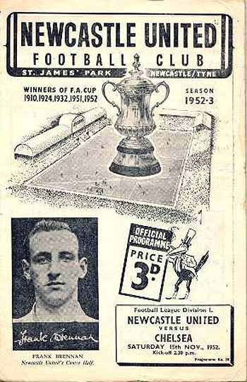 programme cover for Newcastle United v Chelsea, 15th Nov 1952