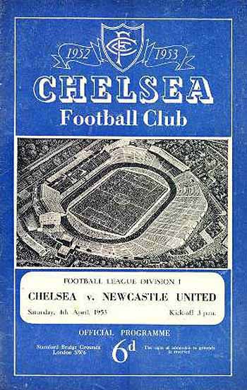 programme cover for Chelsea v Newcastle United, Saturday, 4th Apr 1953