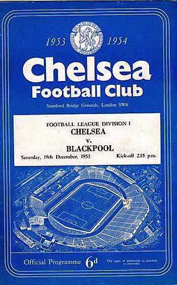 programme cover for Chelsea v Blackpool, 19th Dec 1953