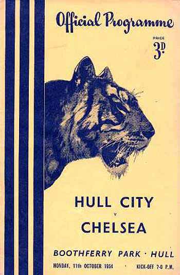 programme cover for Hull City v Chelsea, 11th Oct 1954