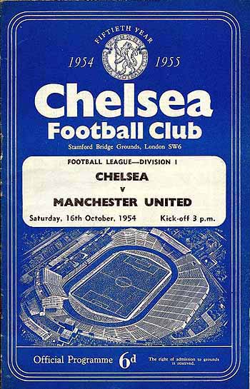 programme cover for Chelsea v Manchester United, 16th Oct 1954