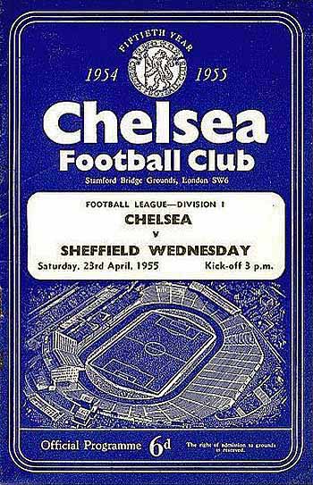 programme cover for Chelsea v Sheffield Wednesday, Saturday, 23rd Apr 1955