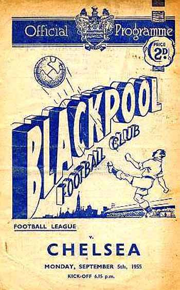 programme cover for Blackpool v Chelsea, 5th Sep 1955