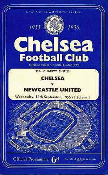 programme cover for Chelsea v Newcastle United, 14th Sep 1955