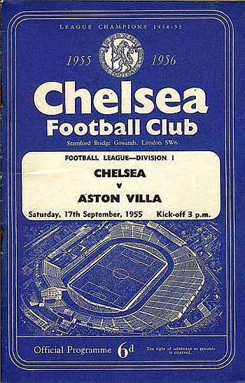 programme cover for Chelsea v Aston Villa, 17th Sep 1955