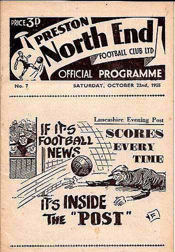 programme cover for Preston North End v Chelsea, 22nd Oct 1955
