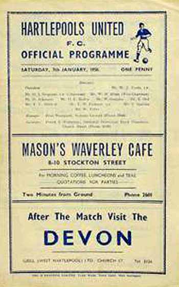 programme cover for Hartlepools United v Chelsea, 7th Jan 1956