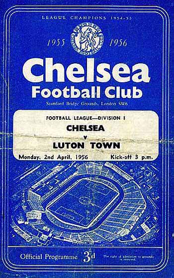 programme cover for Chelsea v Luton Town, 2nd Apr 1956