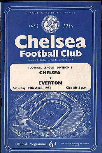 programme cover for Chelsea v Everton, 14th Apr 1956