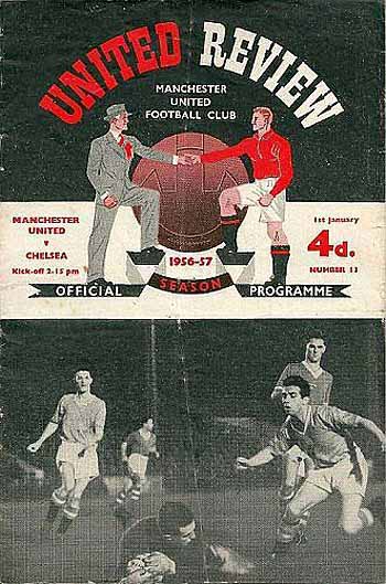 programme cover for Manchester United v Chelsea, Tuesday, 1st Jan 1957