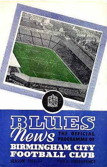 programme cover for Birmingham City v Chelsea, Saturday, 19th Jan 1957