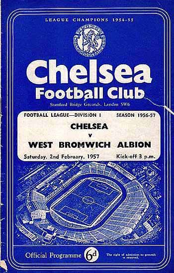 programme cover for Chelsea v West Bromwich Albion, Saturday, 2nd Feb 1957